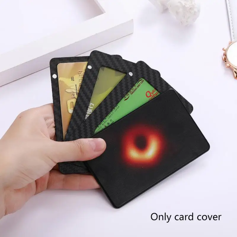 

Business Card Holder Card Case Fireproof Anti-fall Fashion Print Men Carbon Fiber Menu Holder