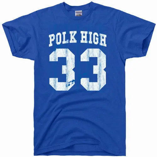 Эл Банди Polk high Винтаж 80 S Футбол Джерси 33 костюм подарок тренажерный зал Футболка синий мода 2019 г. Slim Fit Топ для мужчин печатных футболки