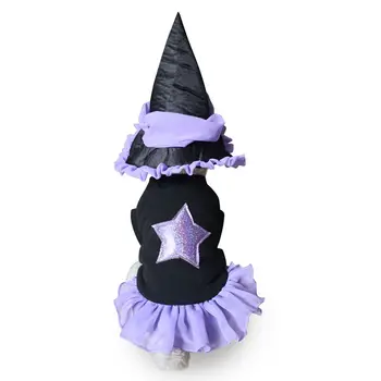 

Halloween Pet Puppy Witch Hot Dog Cosplay Costume for Holidays Funny Dog Cloth Sets Outfit Standing Costume Puppy Clothes Coat