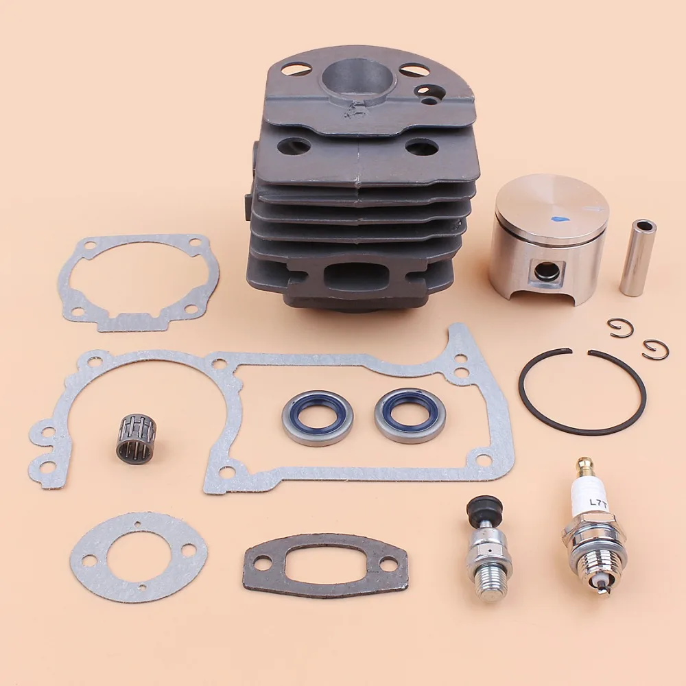 ENGINE CYLINDER PISTON SET W/ DECOMPRESSION VALVE OIL SEAL FOR HUSQVARNA 55 RANCHER 51 CHAINSAW PARTS 46MM ENGINE CYLINDER PISTON SET W/ DECOMPRESSION VALVE OIL SEAL FOR HUSQVARNA 55 RANCHER 51 CHAINSAW PARTS 46MM