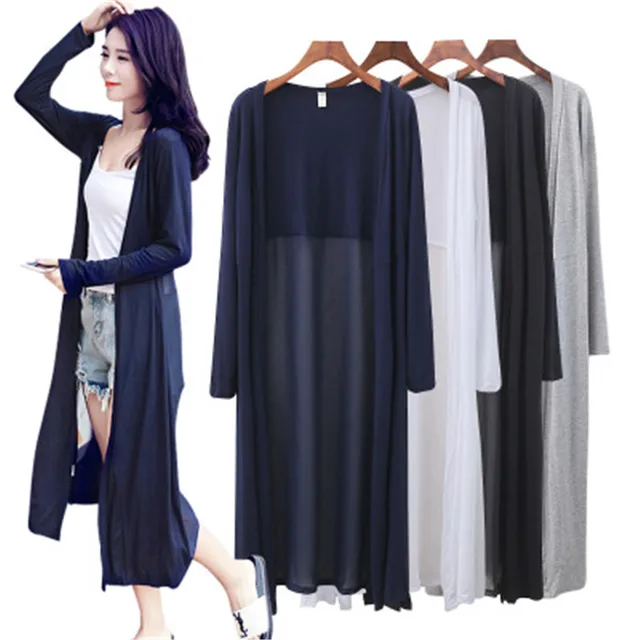 全信頼を寄せる Women Cotton Fashion Korean Summer Sleeve Long Cardigan Long Clothing