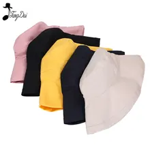 Солнцезащитный крем для мужчин и женщин шляпа-ведерко кепки лето осень сплошной Цвет Рыбак Панама высокое качество хлопок Простые головные уборы