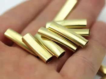 

24 Oval Raw Brass Tubes (24x6.2x3.4mm) sq29