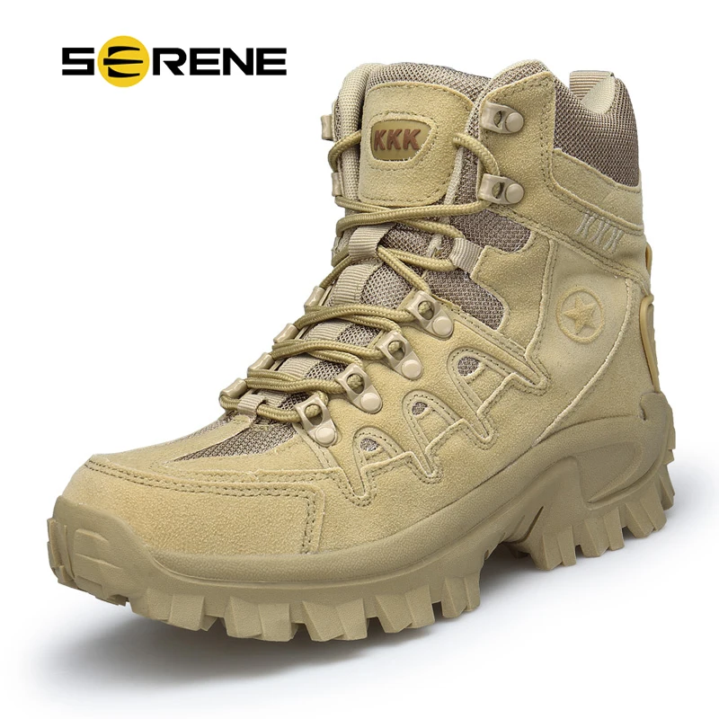 SERENE Brand Men's Boots Military boot Tactical Big Size Army Bot Male Shoes Safety Combat Mens Chukka Ankle Bot Motocycle Boots