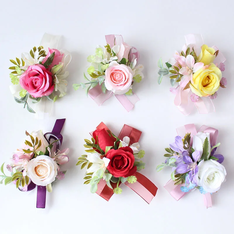 Wrist flower bracelets for bridesmaids (36)