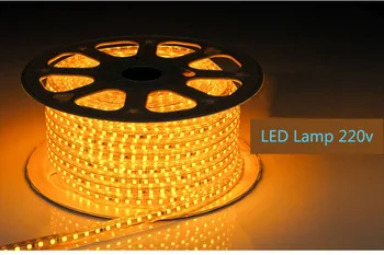 

5M LED strip 220V SMD 3528 60led/M LED Waterproof Strip light + Power Plug White warm white Yellow Red Green Blue