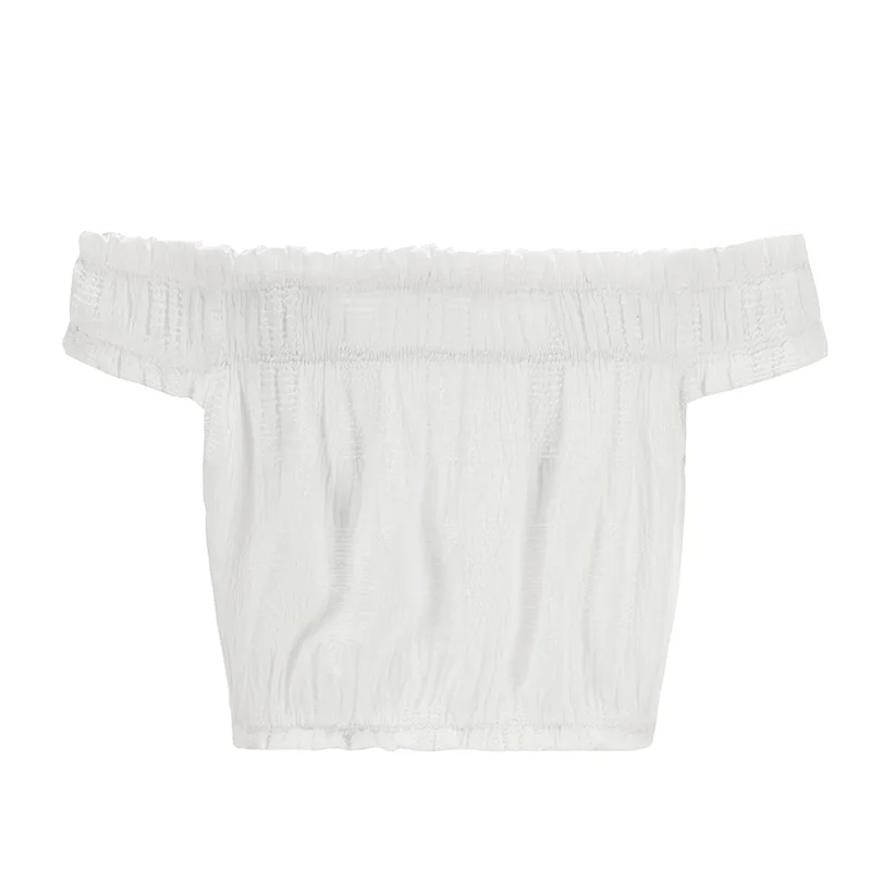 Sexy Short Off Shoulder Crop Top Women New Fashion Elegant White Casual Summer Short Ladies Solid Color Tank Tops Feminino