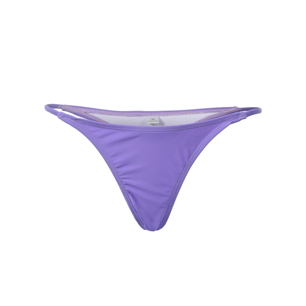 Сексуальные женские плавки, лето,, одноцветные бразильские Трусы-стринги с v-образным вырезом, купальник, размер 6-12 - Цвет: Фиолетовый