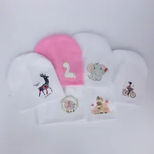 Брендовая детская шапка, Вязанная, хлопковая, с рисунком лося, единорога, детская шапка для мальчиков и девочек, весна, осень, зима, детские шапки, детская шапочка