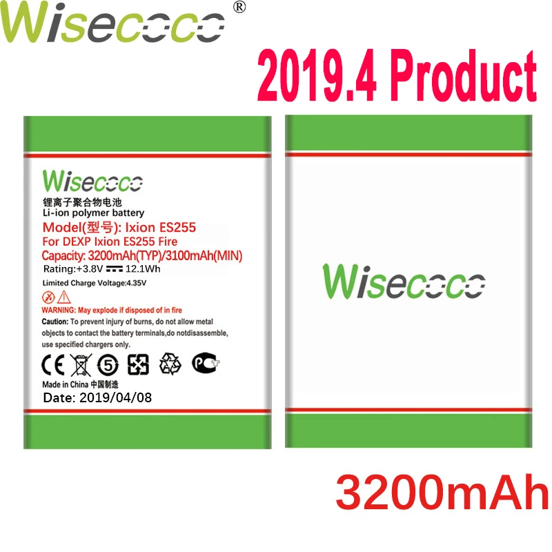 

WISECOCO 3200mAh Battery For DEXP Ixion ES255 Fire Mobile Phone In Stock Latest Production High Quality Battery+Tracking Number