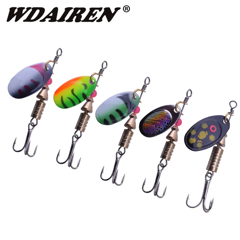 WDAIREN المعادن الصيد إغراء 1Pce 2.5g 3.5g 5.5g ملعقة إغراء سبينر الطعم الصيد معالجة الصلب بيت سبينر بيت إيسكا الاصطناعي