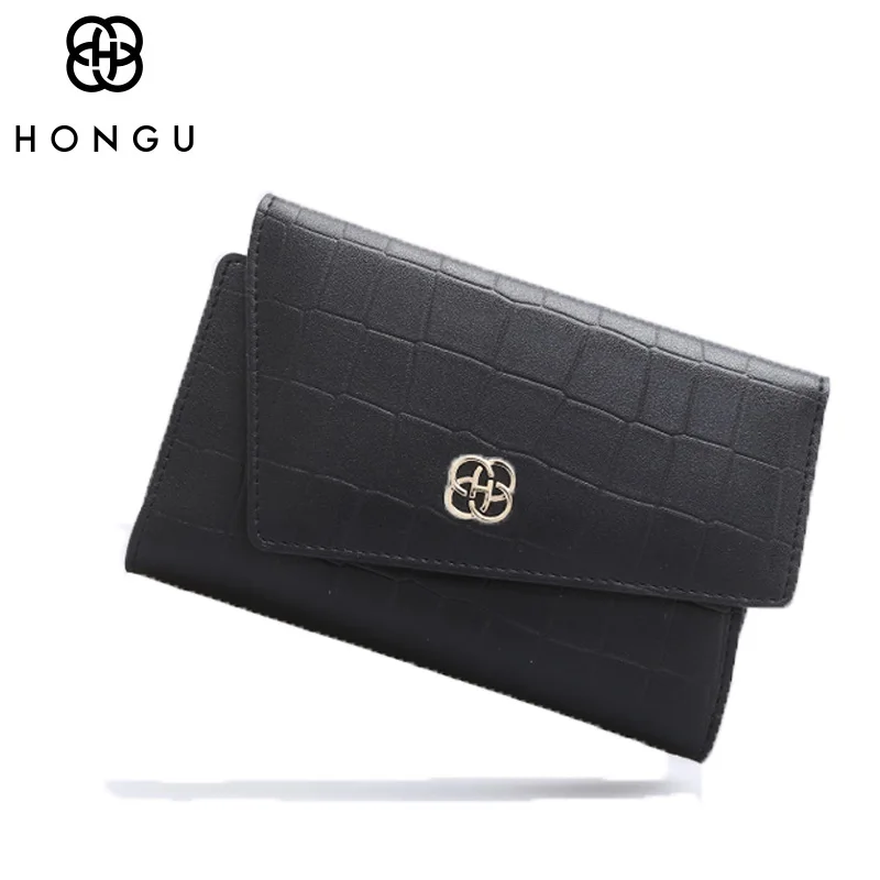 

HONGU Fashion Clutches Bags Women Wallet Female Long Buckle Wallets Patent Coin Purse Credit Card Package Luxury Designer Purple