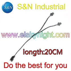1 в 2 splitter кабель для el провода/el панели, 1 до 2 splitter разъемы сделать один el инвертор подключить два ПК Электролюминесцентный провод