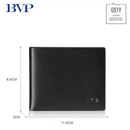 Мужские деловые кошельки из натуральной кожи BVP серый короткий кошелек мужской с