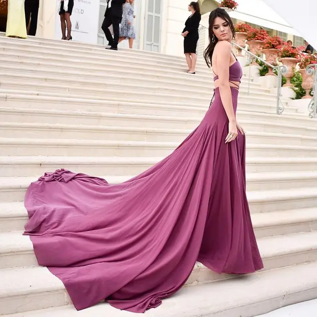 Imh149 E Marry Celebrity Dress 2017 Halter Y New Backless Purple Imh149 E Marry Celebrity Dress 2017 Halter Y New Backless Purple Long Formal Evening