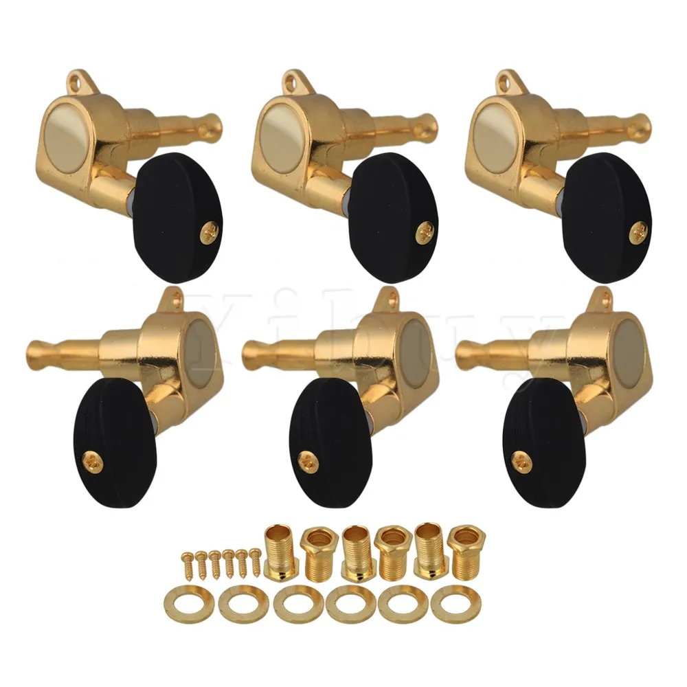 

3R3L Gold Guitar Tuners Machine Heads black Button
