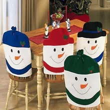 4 Pieces Snowman Chair Cover Christmas Decoration Supplies Multi Color Festival Party OrnamentChina