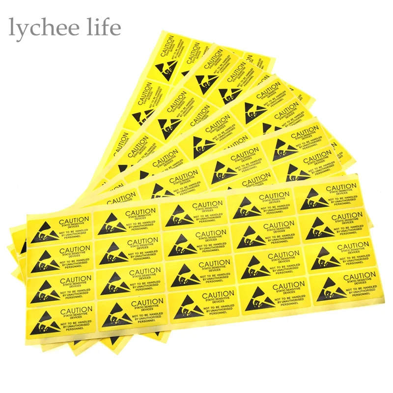 

Lychee 100pcs/lot Caution Sticky Sticker Adhesive Warning Label Reminder for ESD Static Sensitive Device Electronic Components