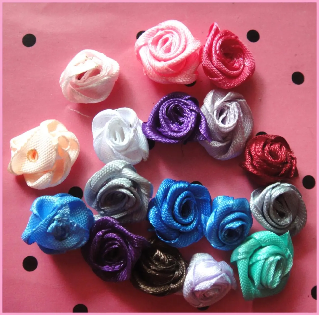 

Free shipping 100pcs 1cm satin rose flower for garment accessory