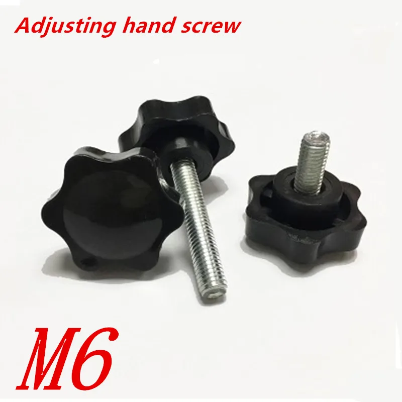 10pcs M6 6mm thread Star / handle / hand adjusting screw /Bakelite Star Type Plastic Head Handle
