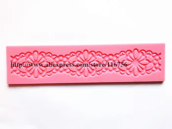 

Free Shipping Fondant Cake Silicone Lace Mold Lace Tool Sugar Paste Sugar Art Tools Cake Decoration Style 10 Wholesale & Retail