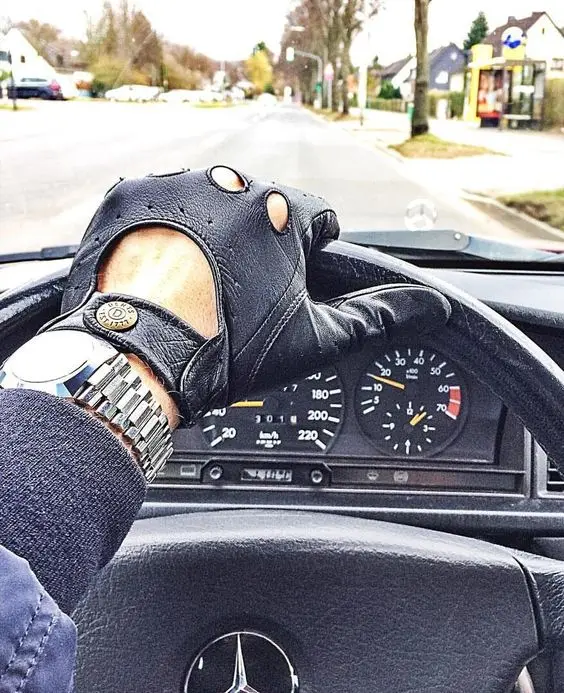 Vintage Open Knuckle Leather Driving glove 1