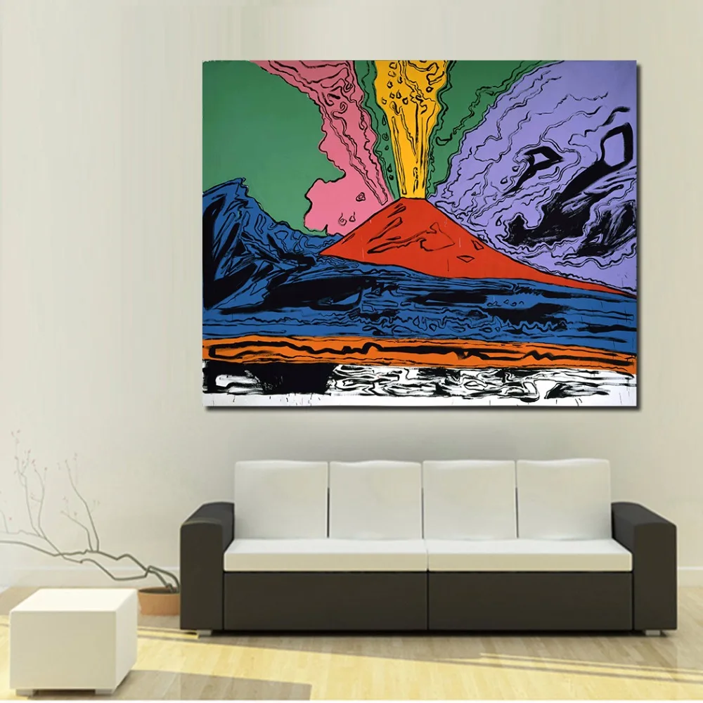 

JQHYART Home Decor Oil Painting ANDY WARHOL Vesuvius Wall Pictures For Living Room Paintings On Canvas No Frame