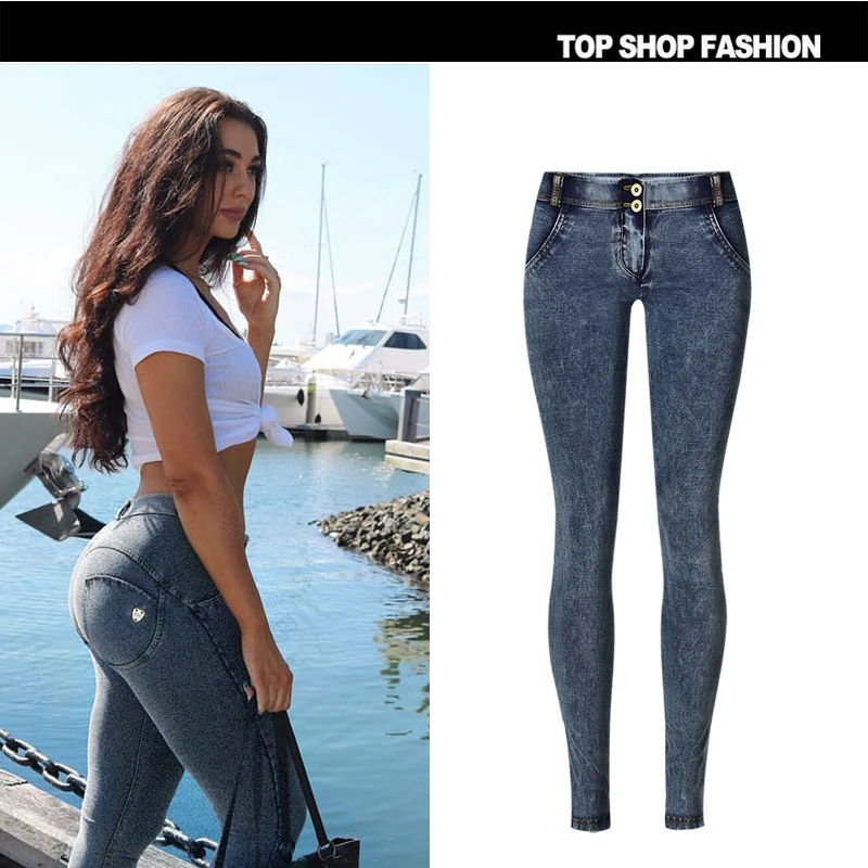 Jeans For Women Skinny Low Waist Jeans Woman Blue Denim Pencil Pants Stretch Waist Women Jeans Pants Calca Feminina