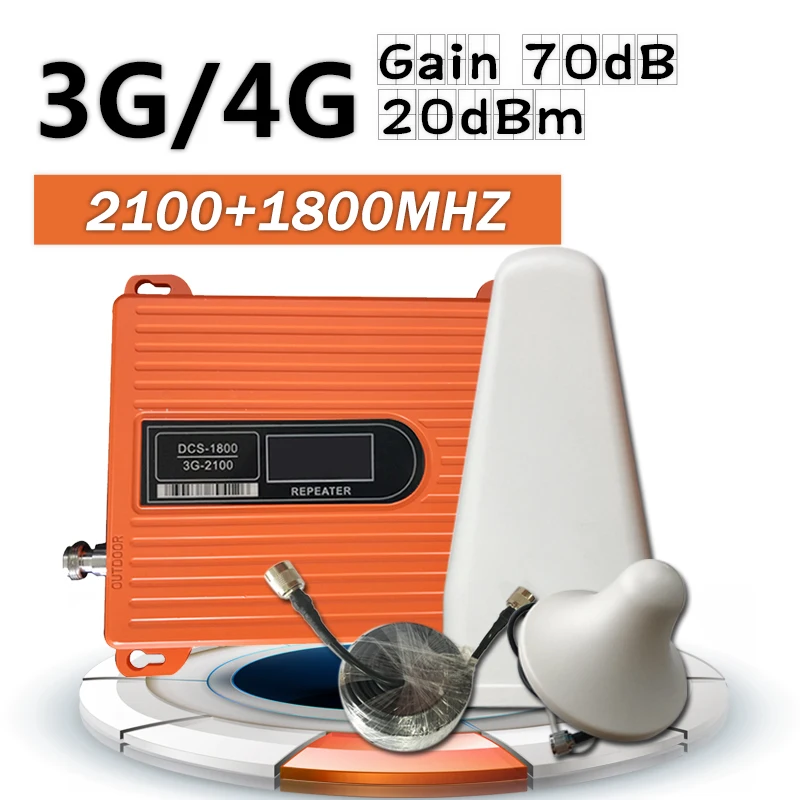 LTE 1800 WCDMA 2100 МГц Новый ЖК дисплей 3G 4G трехдиапазонный усилитель сигнала сотового