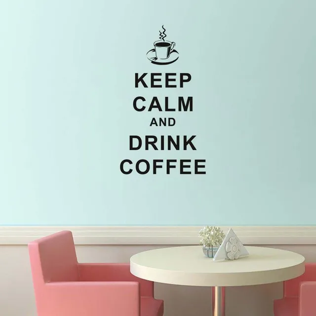 PVC Removable Keep Calm And Drink Coffee English Word Home ... PVC Removable Keep Calm And Drink Coffee English Word Home ...