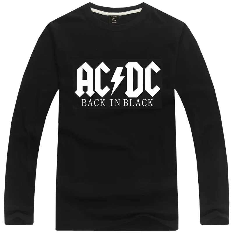 Camiseta 100% algodón Rock Band AC/DC Dirty Deeds LaMAGLIERIA Camiseta de Manga Larga Hombre ACDC 