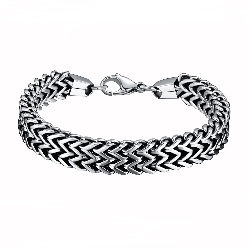 

Mens bracelets & Bangles 316L Stainless Steel Double Side Snake Chain Womens Bracelet Jewelry Gift pulseira Drop Shipping