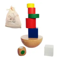 1 компл.. геометрические блоки деревянные игрушки с холщовой сумкой Балансировка игры маленький размер детский блок семейная детская игра