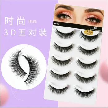 

HBZGTLAD New 5 pairs Real Mink Fake eyelashes 3D Natural False Eyelashes Mink Lashes Soft Eyelash Extension Makeup Kit Cilios X
