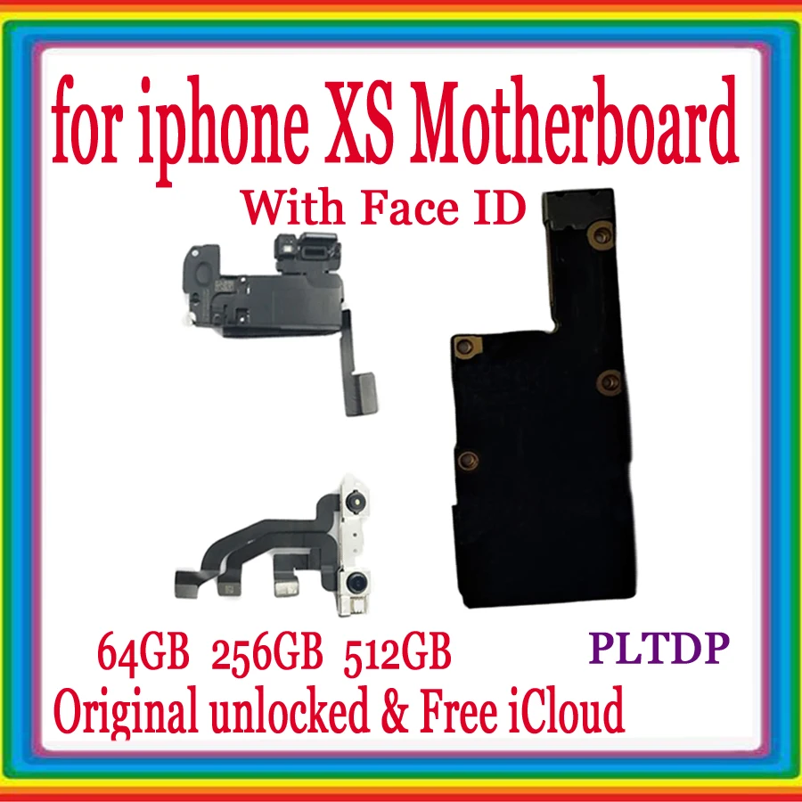 

Free icloud For iPhone XS Motherboard 64GB 256GB 512GB 100% Original Unlocked For iPhone XS Logic Board With Face ID