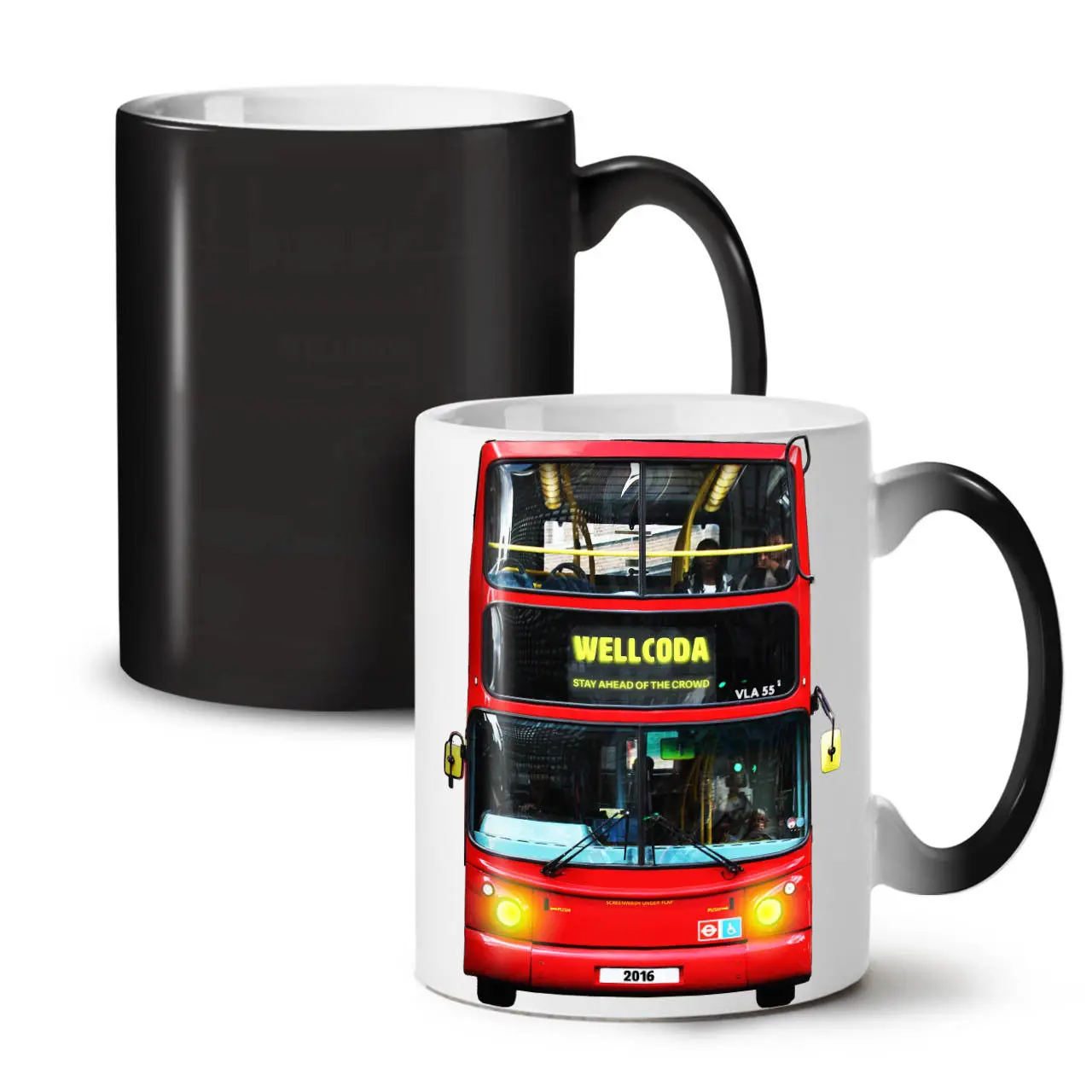 

UK London Bus Colour Changing Tea Coffee Mug 11 Oz