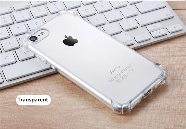 Прозрачный защитный чехол подушки безопасности для iPhone 7 8 XR XS Max мягкий чехол для телефона прозрачный чехол из ТПУ для iPhone X 5 5S 6 S Plus - Цвет: Transparent
