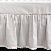 Детская кроватка Юбка Пыль рюшами для маленькие девочки и мальчики постельные принадлежности наборы(серый