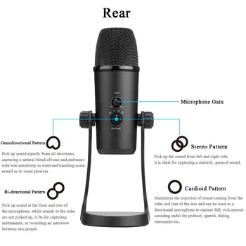 

BOYA BY-PM700 USB Condenser Microphone Flexible Polar Pattern MIC for Windows and Mac Computer Recording Interview Conferen