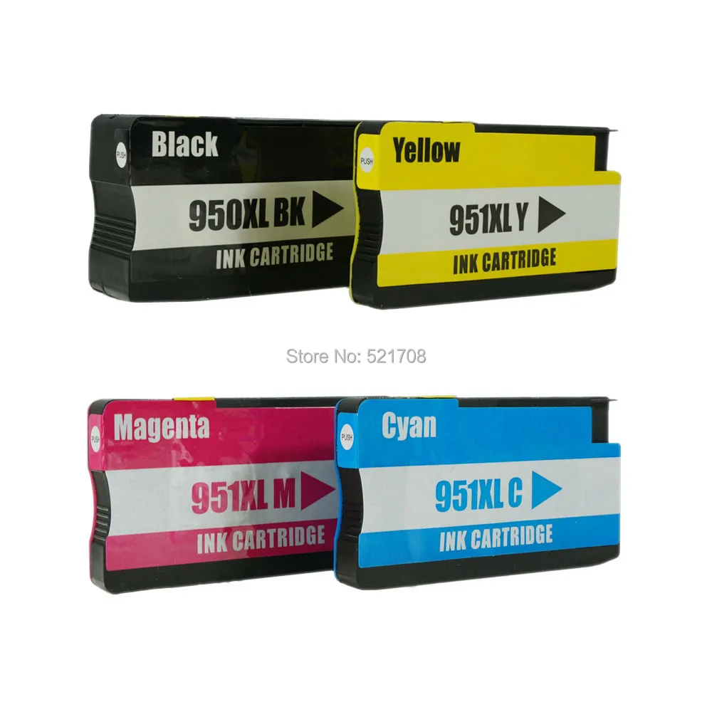 4PK,Ink Cartridges for HP 950 951 950XL 951XL Officejet Pro 251dw 276dw
