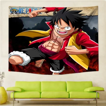 

One Piece Wall Hanging Japan Anime Tapestry Polyester 200*150cm Decor The straw hat Pirates Polyester Curtains Long Table Cover