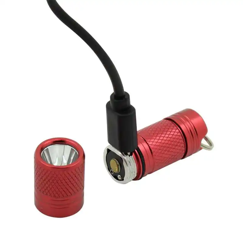 Портативный водонепроницаемый светодиодный фонарик USB Перезаряжаемый миниатюрный фонарик для ключей маленький карманный Lanterna фонарик