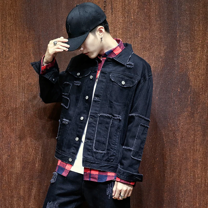 Male Oversized Denim Jacket Men Japan Style Plus Size 4XL