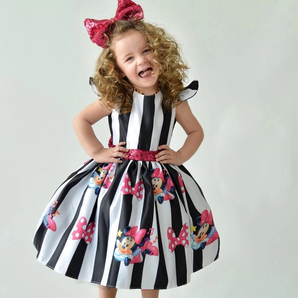 

Girl Princess Dress 1 2 4 5 Year Birthday Party Dress For Minnie Dresses Sequins Big bow-knot Girls Cosplay Costume Kids Clothes