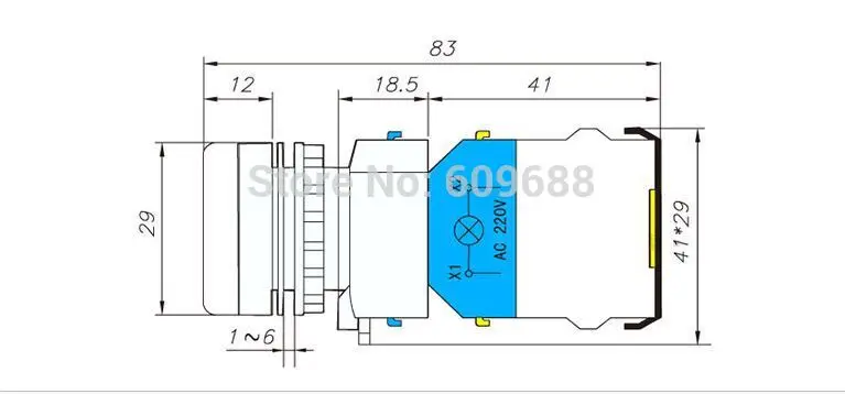 La38-11D Ac220v Led Indicator Lamp Dpst Momentary 22Mm Panel Cut Dia Push Button Switch 380V 10A light timer switch