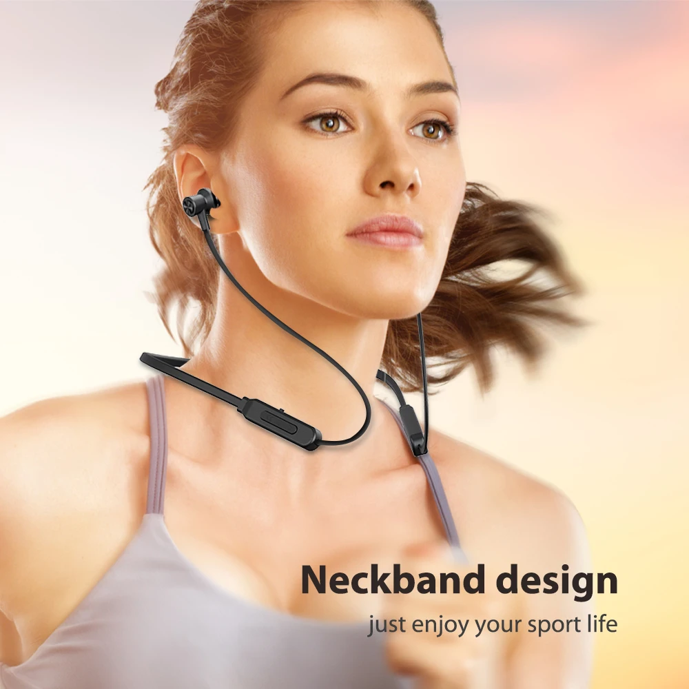 Спортивные Беспроводные bluetooth наушники AUSDOM S5 легкие магнитные с шейным ремешком