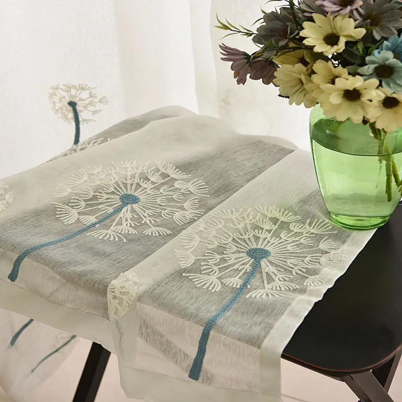 

Soft Comfort Dandelion Style White Tulle Curtain Translucidus Curtain Voile Curtain For Bedroom Living Room Balcony