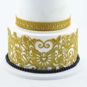 

Food Grade Pink Lace Silicone Mold Lace Mats Fondant Cake Silicone Mold Embossing Tools