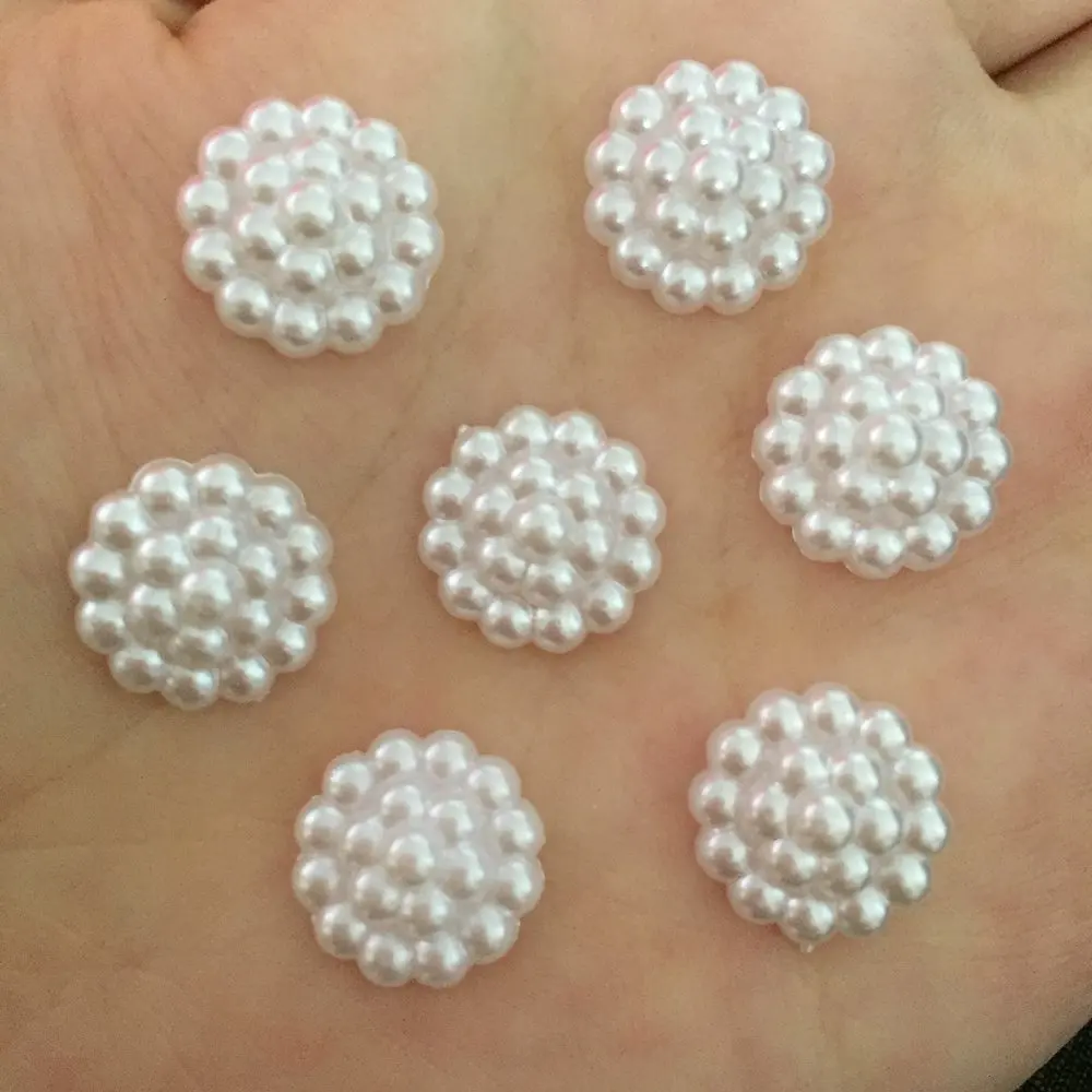 10pc Flatback Pearl Flower Rhinestone Craft for Scrapbooking Card Making Diy