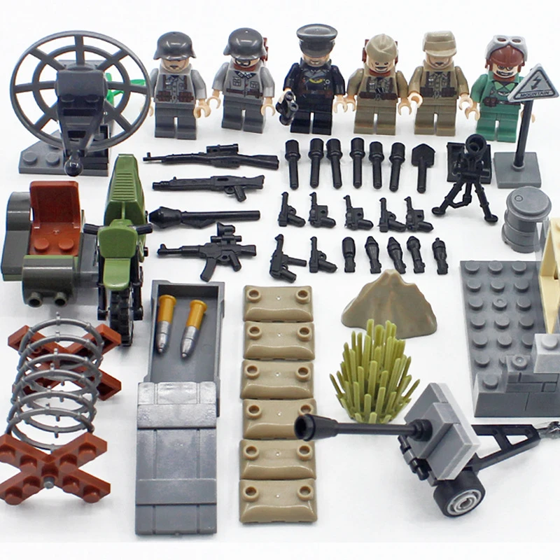 6pcs World War 2 Soviet army Army Soldiers Counterattack Building Blocks Militar